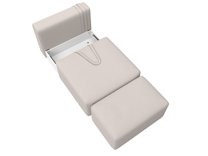 Модули диван и пуф Лига-060 НПБ, Замша, JOLY 05 бежевый