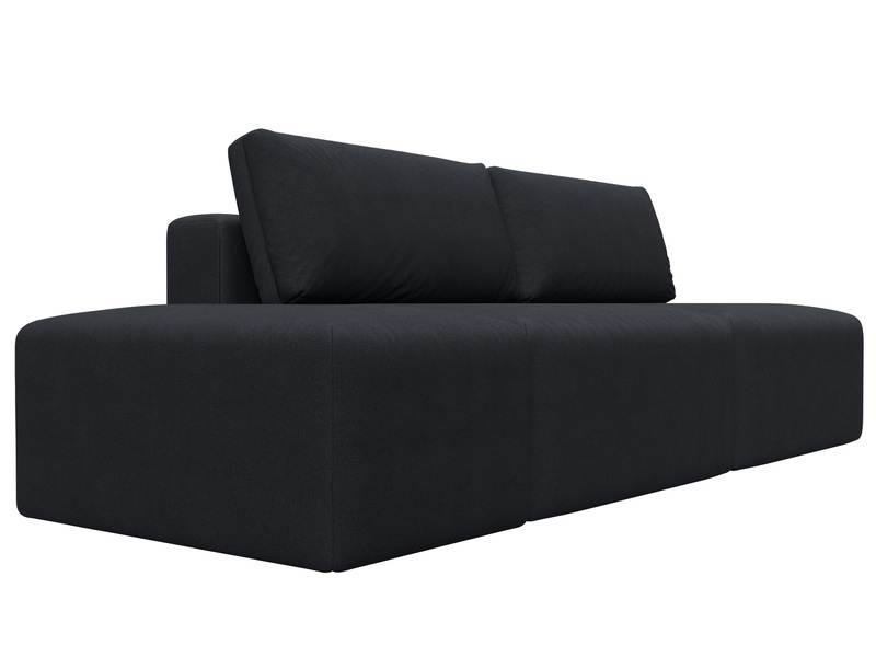 Диван прямой модульный с пуфом Лига-060 НПБ, Замша, JOLY 16 темно-серый