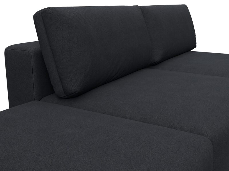 Диван прямой модульный с пуфом Лига-060 НПБ, Замша, JOLY 16 темно-серый