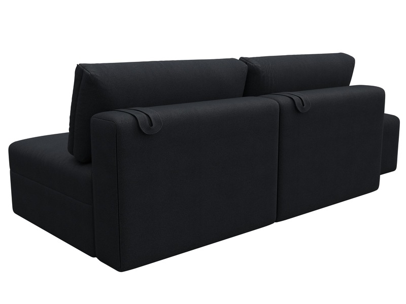 Диван прямой модульный с пуфом Лига-060 НПБ, Замша, JOLY 16 темно-серый