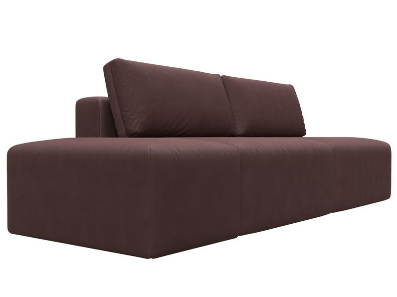 Диван прямой модульный с пуфом Лига-060 НПБ, Замша, JOLY 09 бордовый