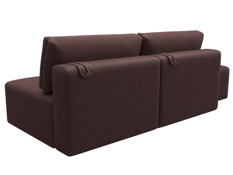 Диван прямой модульный с пуфом Лига-060 НПБ, Замша, JOLY 09 бордовый