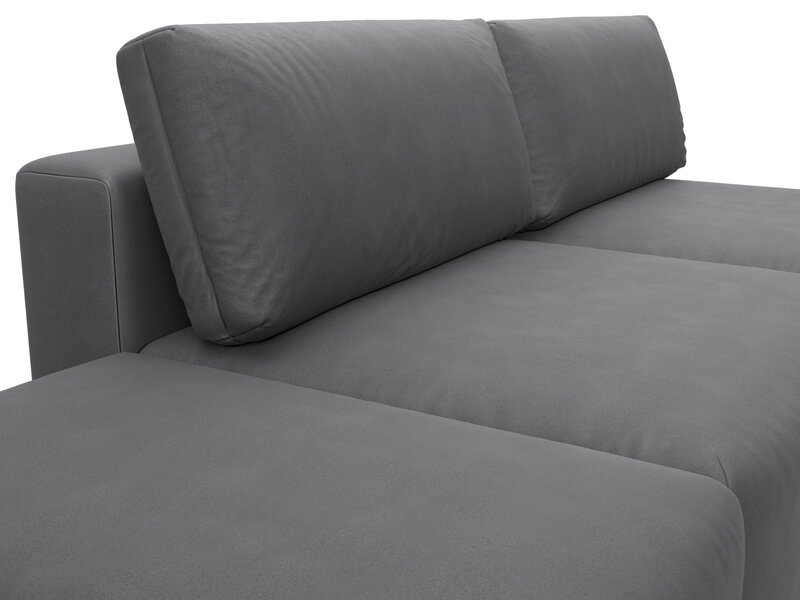 Диван прямой модульный с пуфом Лига-060 НПБ, Замша, JOLY 13 серый