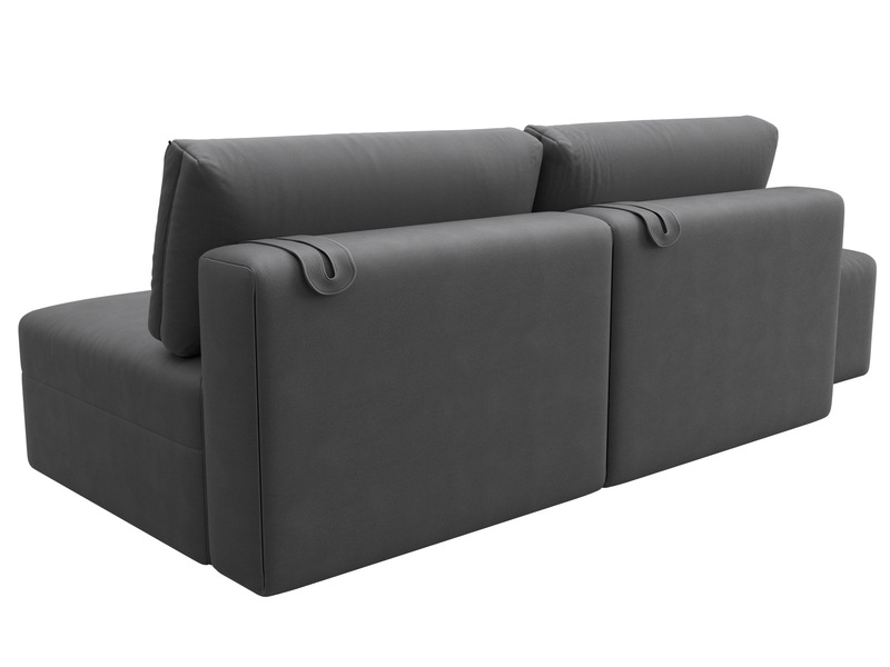 Диван прямой модульный с пуфом Лига-060 НПБ, Замша, JOLY 13 серый