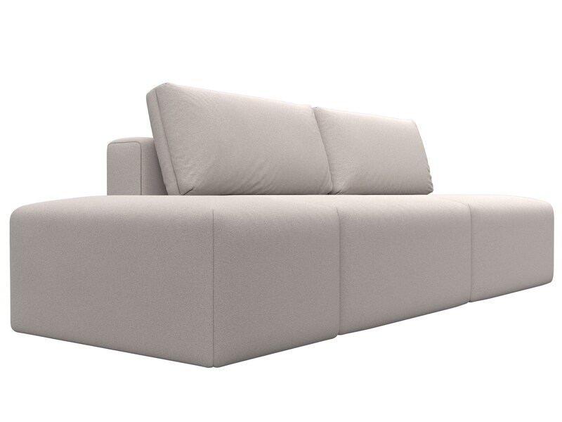 Диван прямой модульный с пуфом Лига-060 НПБ, Замша, JOLY 05 бежевый