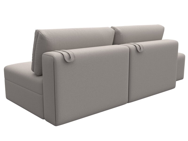 Диван прямой модульный с пуфом Лига-060 НПБ, Замша, JOLY 05 бежевый