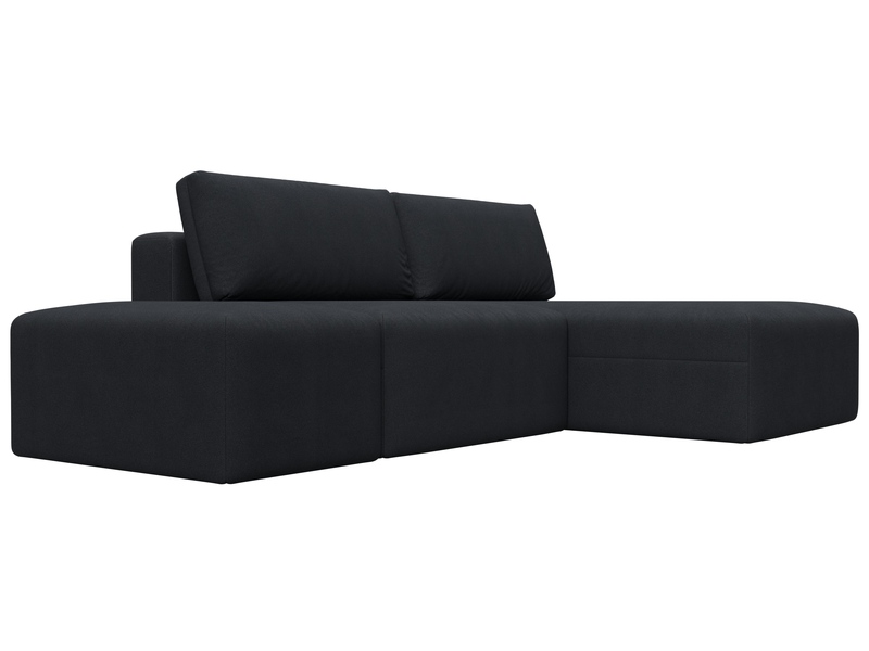 Диван угловой модульный с пуфом Лига-060 НПБ угол универсальный, Замша, JOLY 16 темно-серый