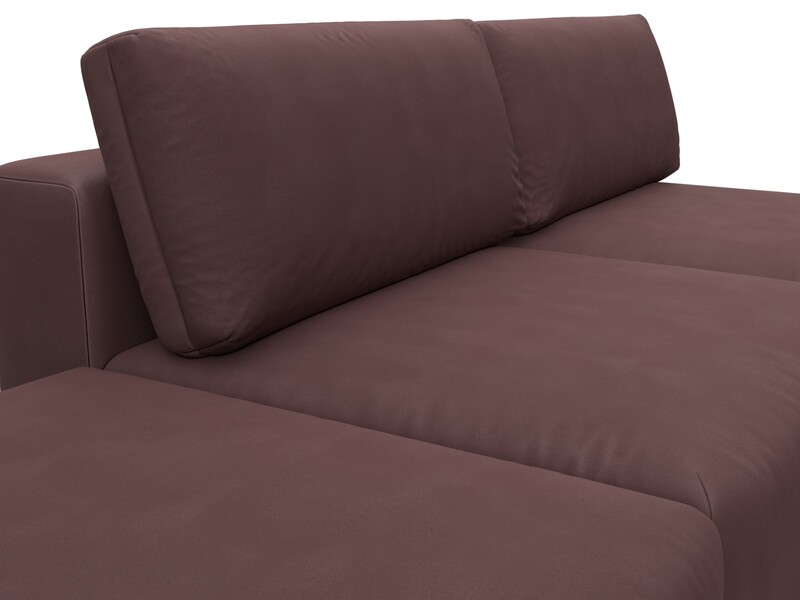 Диван угловой модульный с пуфом Лига-060 НПБ угол универсальный, Замша, JOLY 09 бордовый