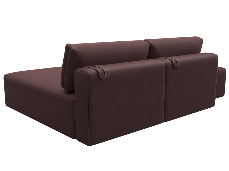 Диван угловой модульный с пуфом Лига-060 НПБ угол универсальный, Замша, JOLY 09 бордовый