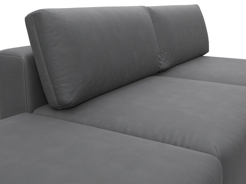 Диван угловой модульный с пуфом Лига-060 НПБ угол универсальный, Замша, JOLY 13 серый