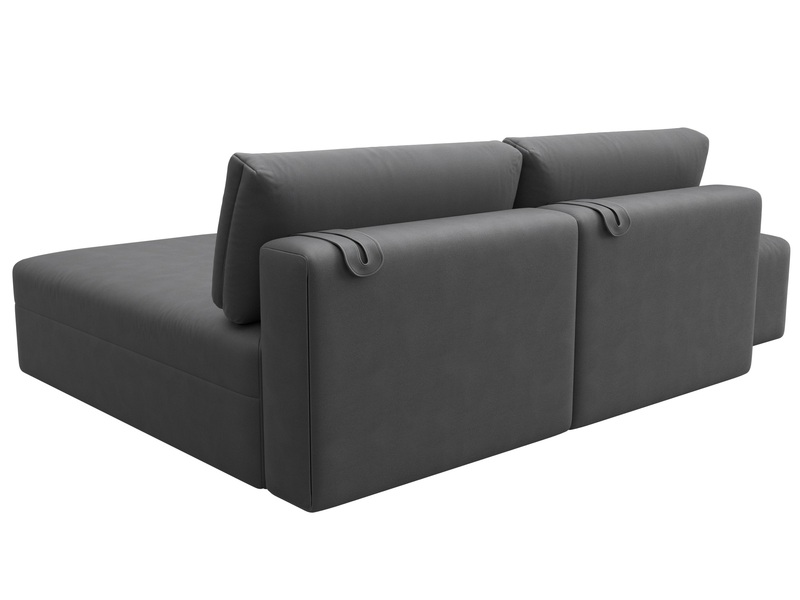 Диван угловой модульный с пуфом Лига-060 НПБ угол универсальный, Замша, JOLY 13 серый