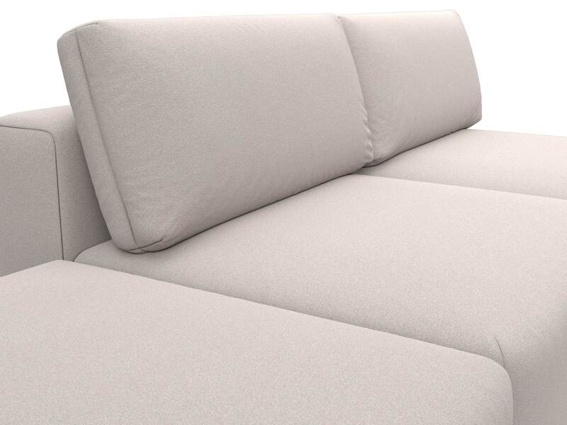 Диван угловой модульный с пуфом Лига-060 НПБ угол универсальный, Замша, JOLY 05 бежевый