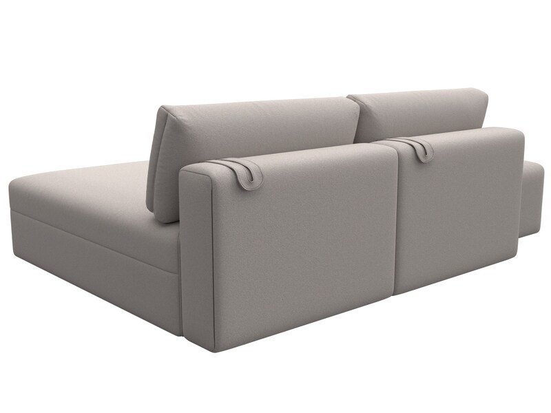 Диван угловой модульный с пуфом Лига-060 НПБ угол универсальный, Замша, JOLY 05 бежевый