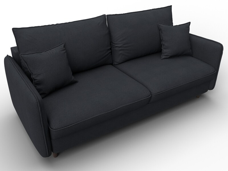 Диван прямой Лига-064 НПБ, Замша, JOLY 16 темно-серый