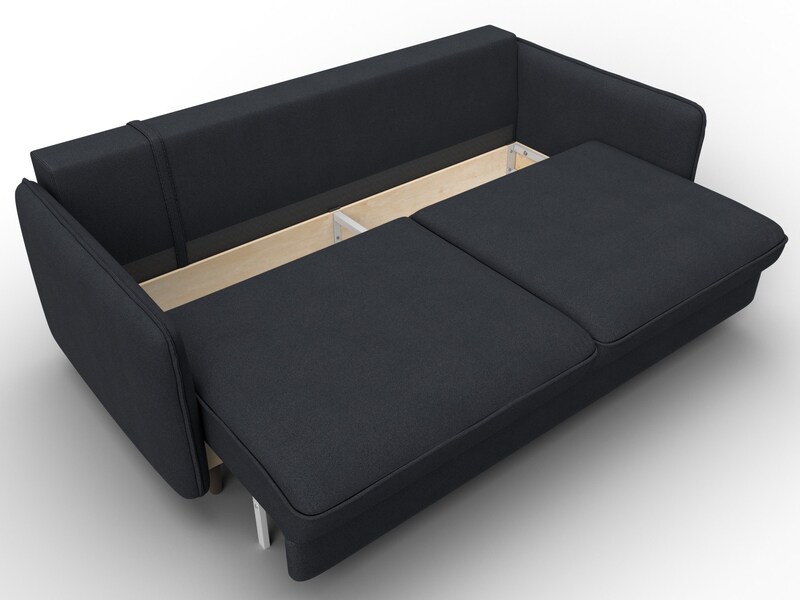 Диван прямой Лига-064 НПБ, Замша, JOLY 16 темно-серый