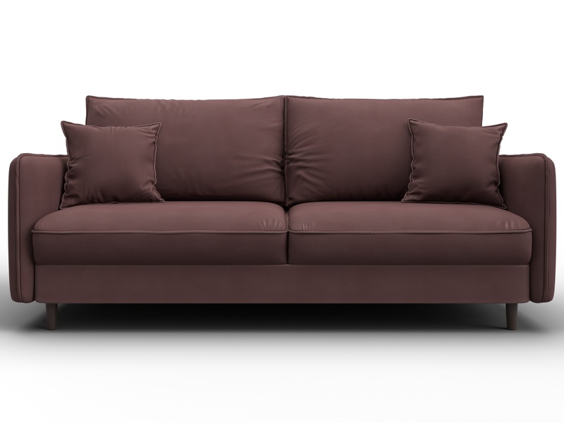 Диван прямой Лига-064 НПБ, Замша, JOLY 09 бордовый