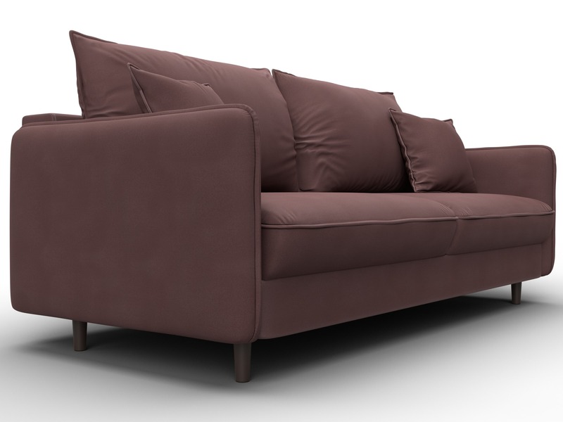 Диван прямой Лига-064 НПБ, Замша, JOLY 09 бордовый