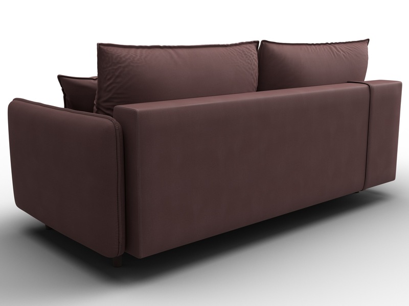 Диван прямой Лига-064 НПБ, Замша, JOLY 09 бордовый