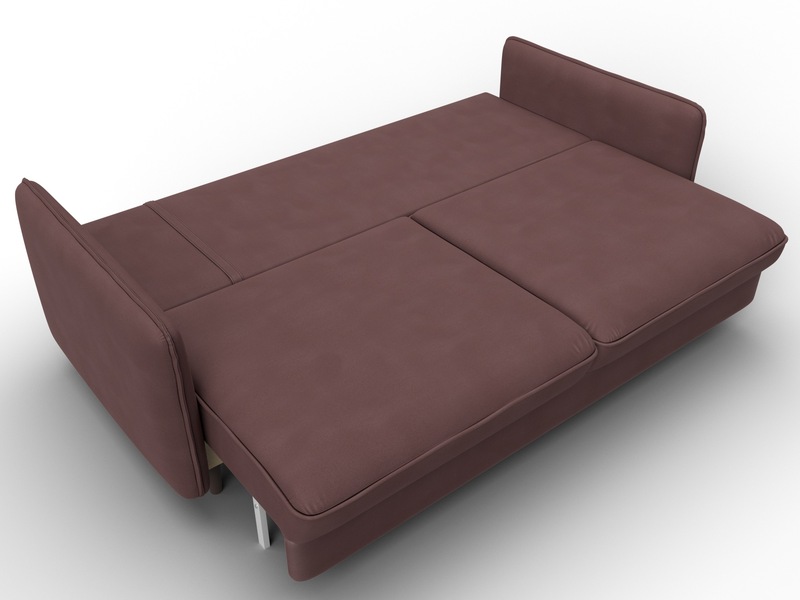 Диван прямой Лига-064 НПБ, Замша, JOLY 09 бордовый