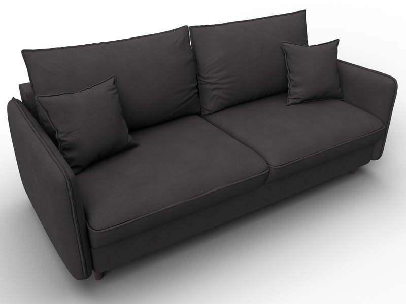 Диван прямой Лига-064 НПБ, Замша, JOLY 08 коричневый