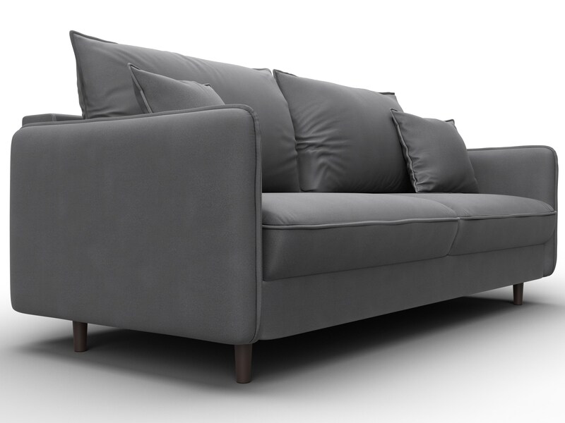 Диван прямой Лига-064 НПБ, Замша, JOLY 13 серый