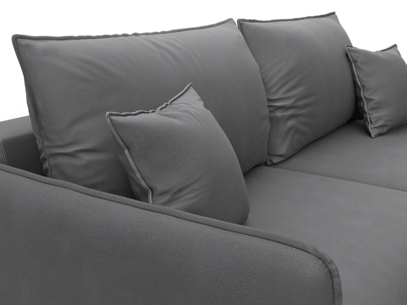 Диван прямой Лига-064 НПБ, Замша, JOLY 13 серый