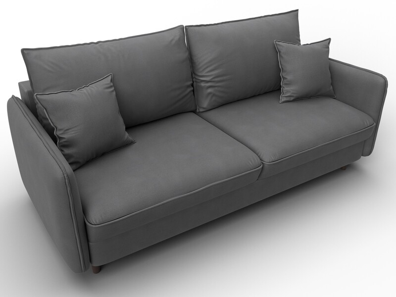 Диван прямой Лига-064 НПБ, Замша, JOLY 13 серый