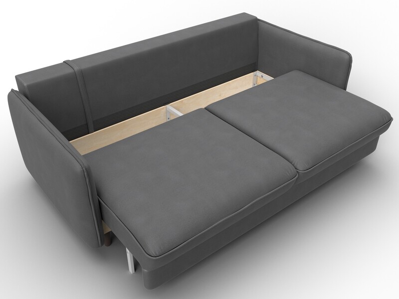 Диван прямой Лига-064 НПБ, Замша, JOLY 13 серый