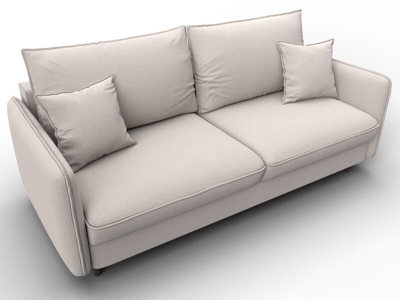 Диван прямой Лига-064 НПБ, Замша, JOLY 05 бежевый