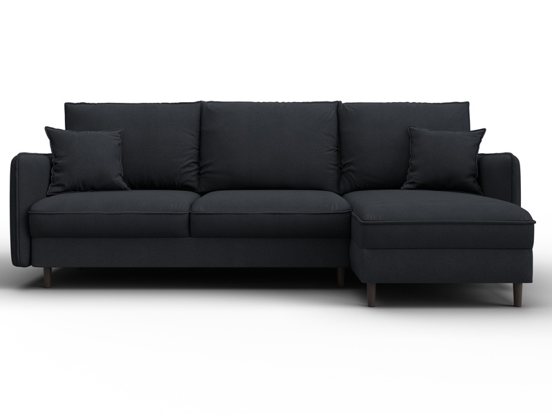 Диван угловой Лига-064 НПБ угол универсальный, Замша, JOLY 16 темно-серый