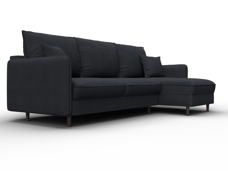 Диван угловой Лига-064 НПБ угол универсальный, Замша, JOLY 16 темно-серый