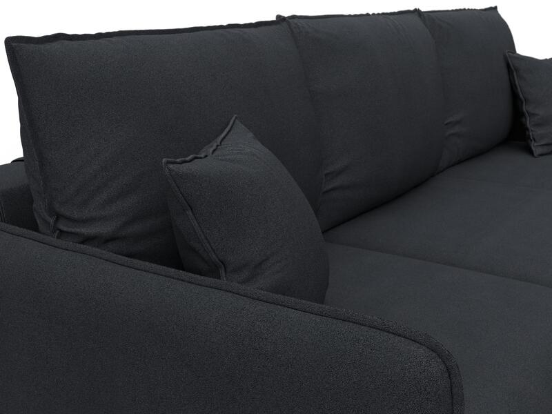 Диван угловой Лига-064 НПБ угол универсальный, Замша, JOLY 16 темно-серый