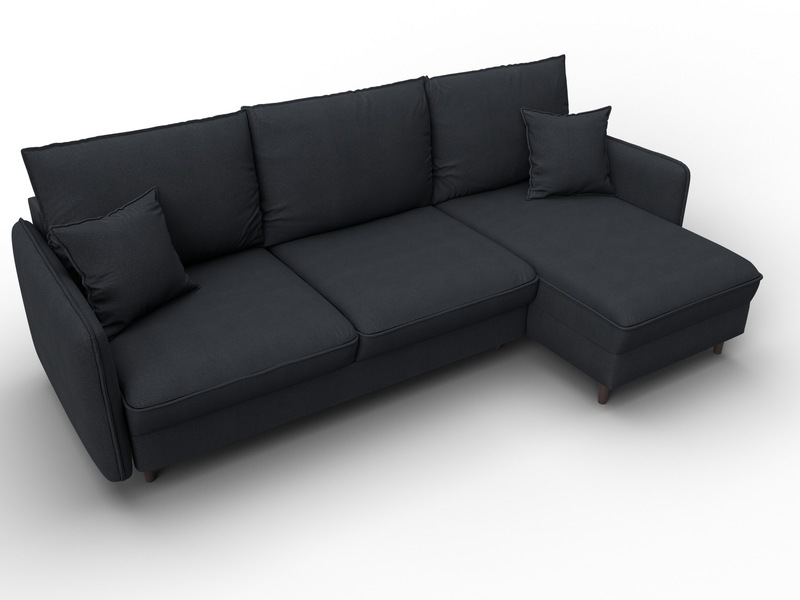 Диван угловой Лига-064 НПБ угол универсальный, Замша, JOLY 16 темно-серый