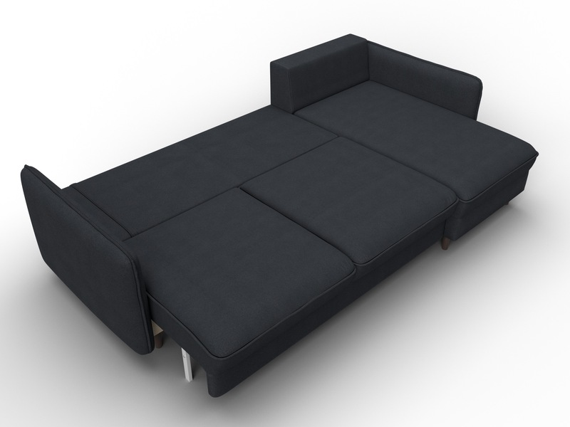 Диван угловой Лига-064 НПБ угол универсальный, Замша, JOLY 16 темно-серый