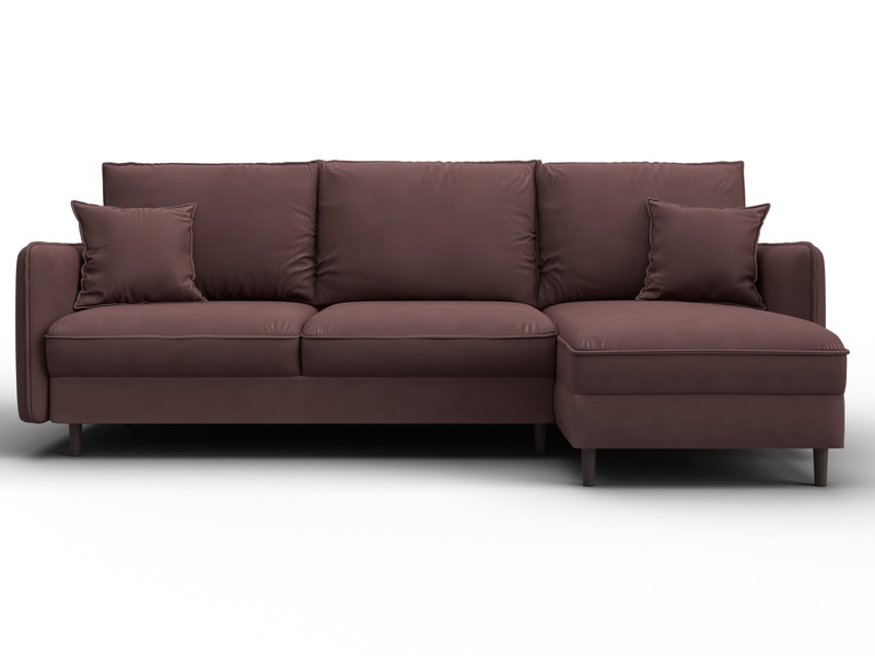 Диван угловой Лига-064 НПБ угол универсальный, Замша, JOLY 09 бордовый