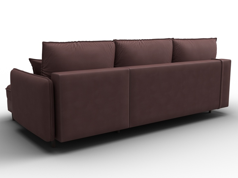 Диван угловой Лига-064 НПБ угол универсальный, Замша, JOLY 09 бордовый