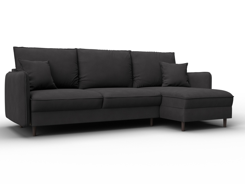 Диван угловой Лига-064 НПБ угол универсальный, Замша, JOLY 08 коричневый