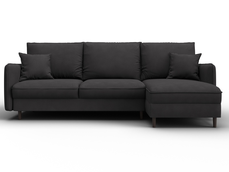 Диван угловой Лига-064 НПБ угол универсальный, Замша, JOLY 08 коричневый