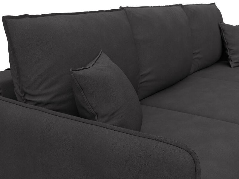 Диван угловой Лига-064 НПБ угол универсальный, Замша, JOLY 08 коричневый