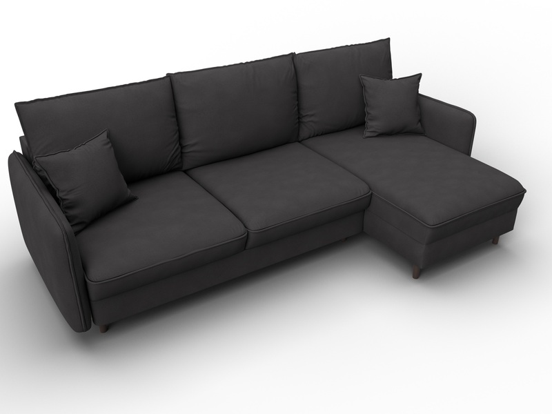 Диван угловой Лига-064 НПБ угол универсальный, Замша, JOLY 08 коричневый