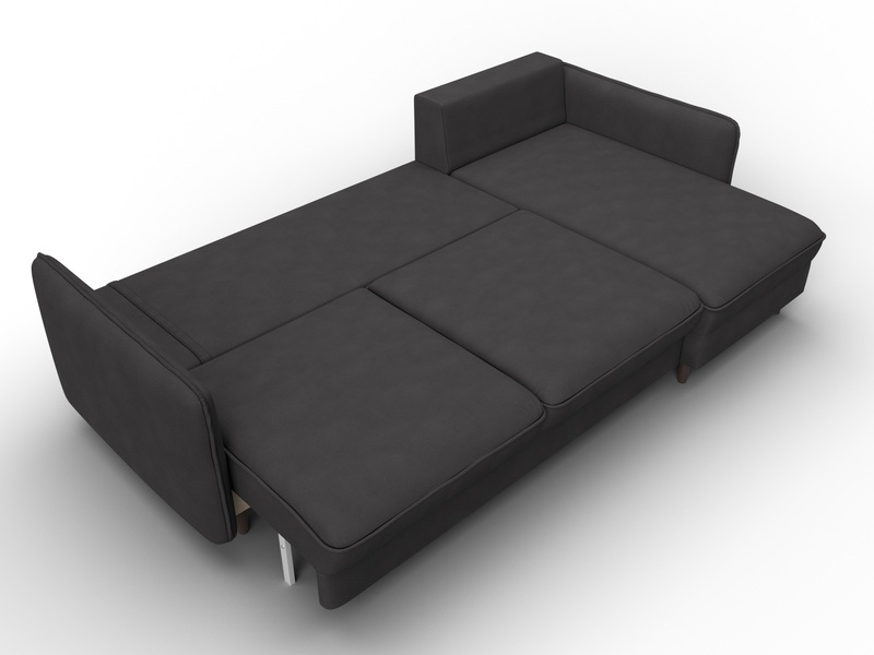 Диван угловой Лига-064 НПБ угол универсальный, Замша, JOLY 08 коричневый