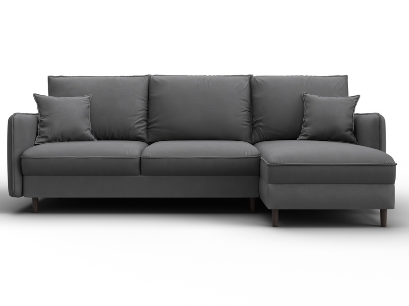 Диван угловой Лига-064 НПБ угол универсальный, Замша, JOLY 13 серый