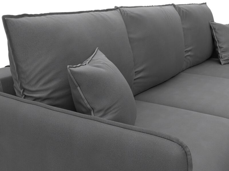 Диван угловой Лига-064 НПБ угол универсальный, Замша, JOLY 13 серый