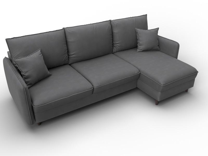 Диван угловой Лига-064 НПБ угол универсальный, Замша, JOLY 13 серый