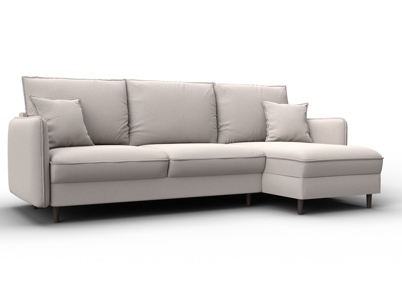 Диван угловой Лига-064 НПБ угол универсальный, Замша, JOLY 05 бежевый