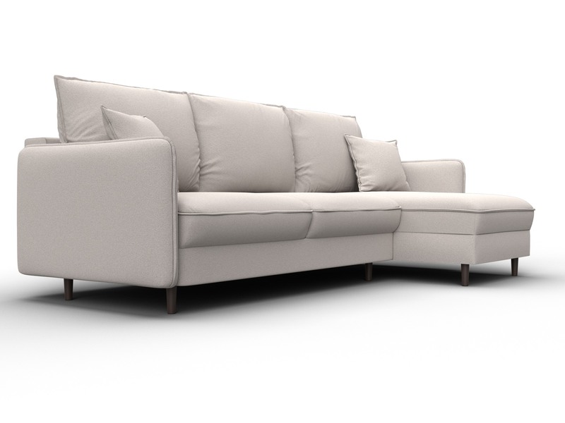 Диван угловой Лига-064 НПБ угол универсальный, Замша, JOLY 05 бежевый