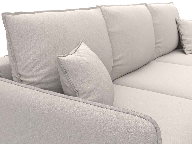 Диван угловой Лига-064 НПБ угол универсальный, Замша, JOLY 05 бежевый