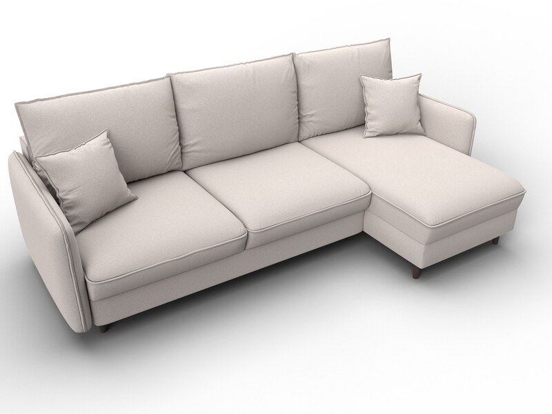 Диван угловой Лига-064 НПБ угол универсальный, Замша, JOLY 05 бежевый