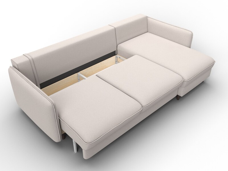 Диван угловой Лига-064 НПБ угол универсальный, Замша, JOLY 05 бежевый