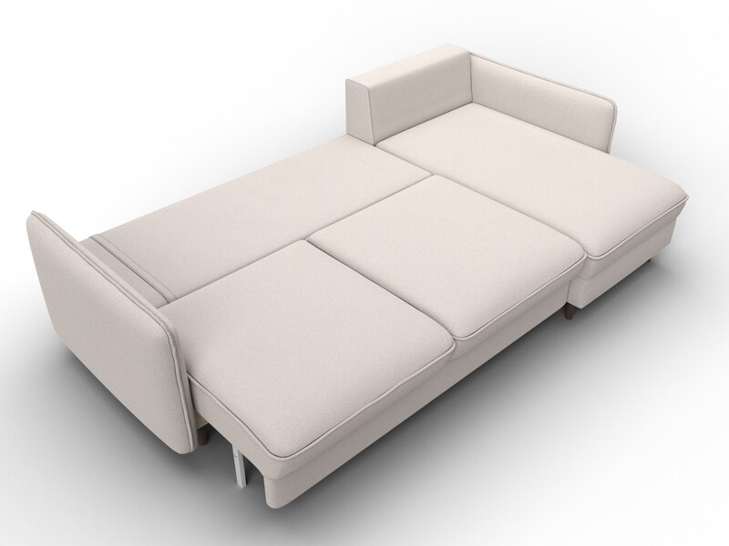 Диван угловой Лига-064 НПБ угол универсальный, Замша, JOLY 05 бежевый